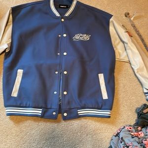 unisex varsity jacket best friends leather sleeves 1965